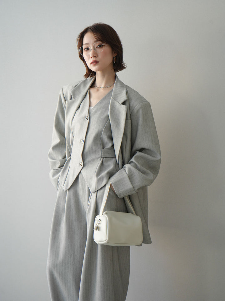 [予約]ダブルボタンヘリンボーンジャケット/lightgray