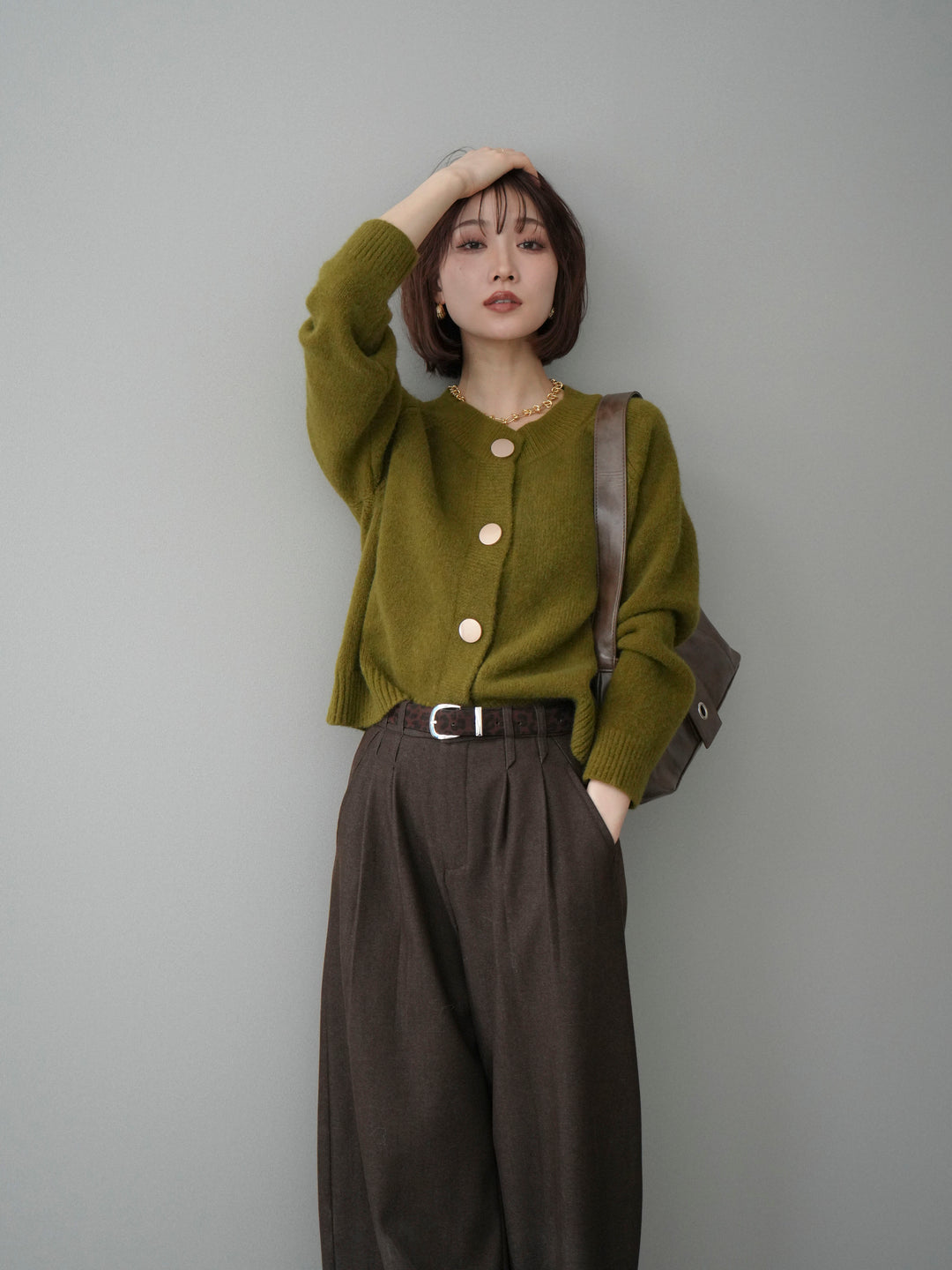 [SET]BIGボタンニットカーディガン+BIGボタンニットカーディガン(2set)