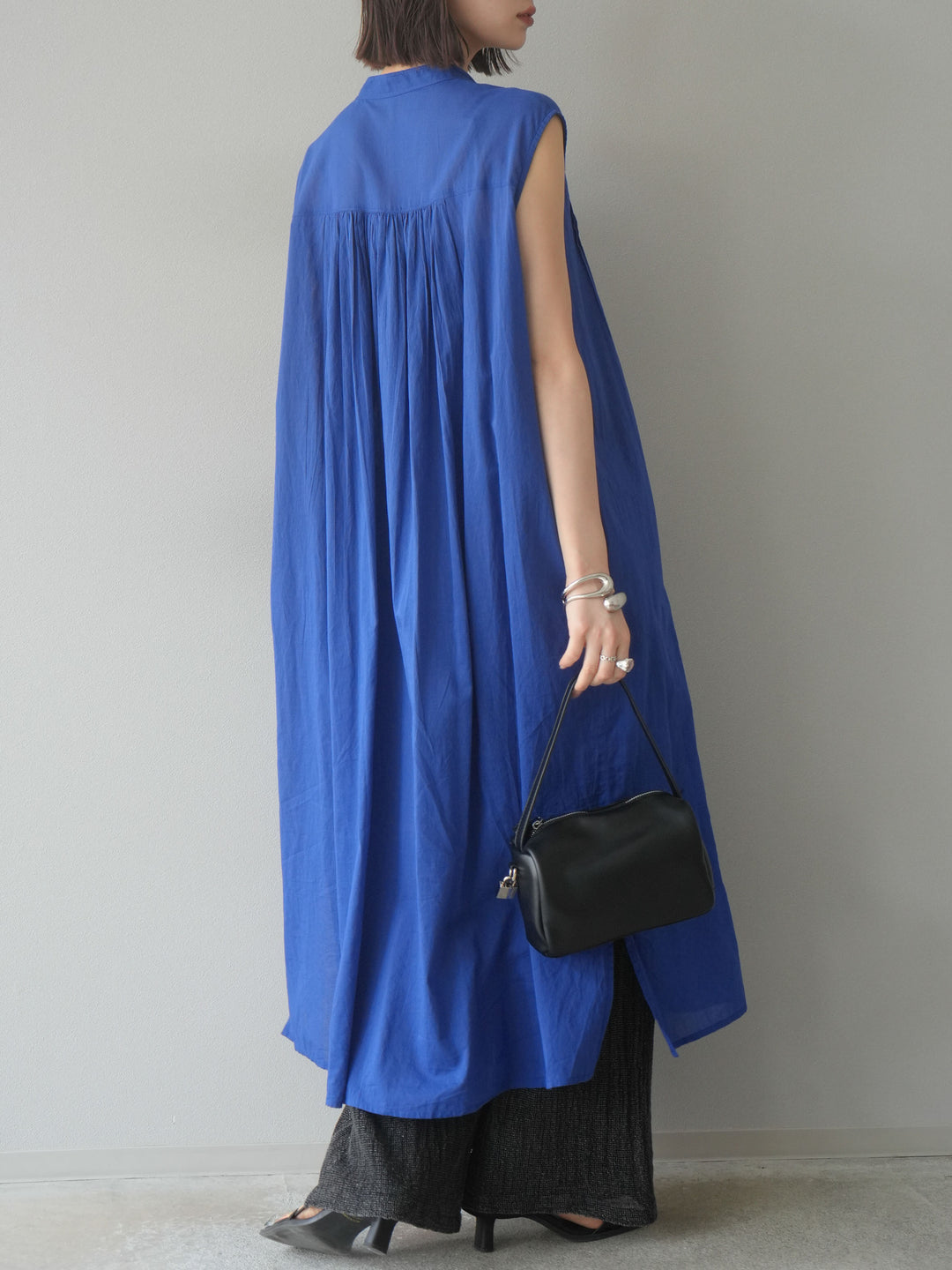 [予約]コットンラメメッシュイージーパンツ/グレー