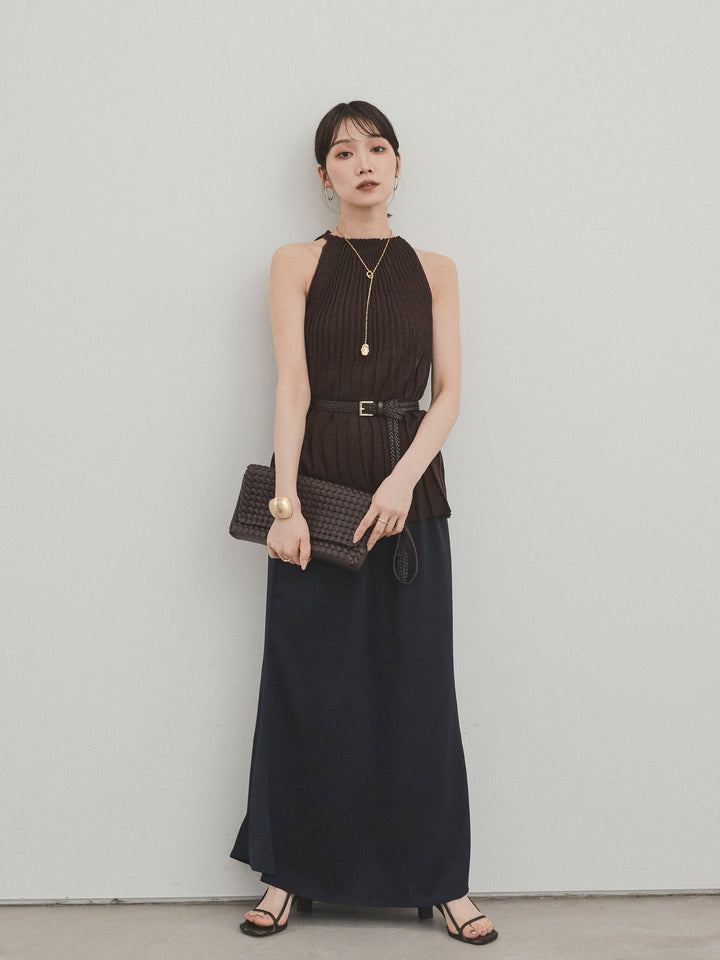 [予約]リラックスナロースカート/ネイビー