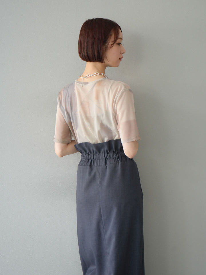 [套裝] 水彩藝術透視T卹 + Heather Ester 褶皺拉鍊裙 (2套)