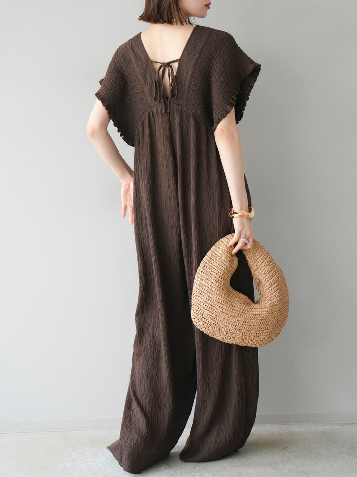 [SET]楊柳シャーリングサロペット+楊柳シャーリングサロペット(2set)