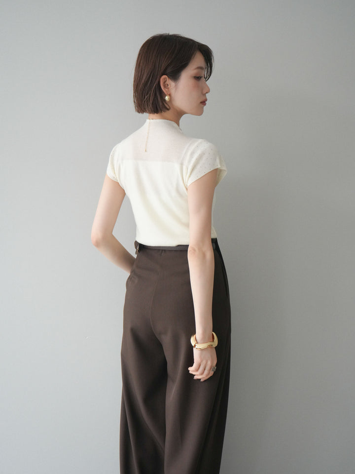 [SET]ビジューシアーフレンチニット+選べるアクセセット(2set)