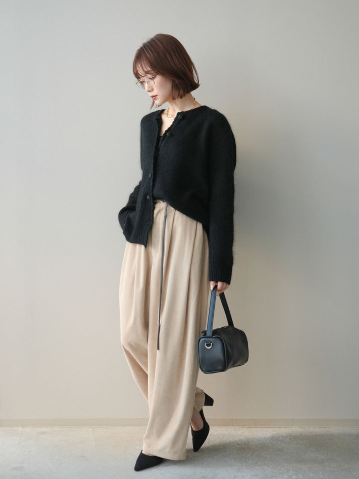 [予約]コーデュロイサイドタックコクーンパンツ/beige