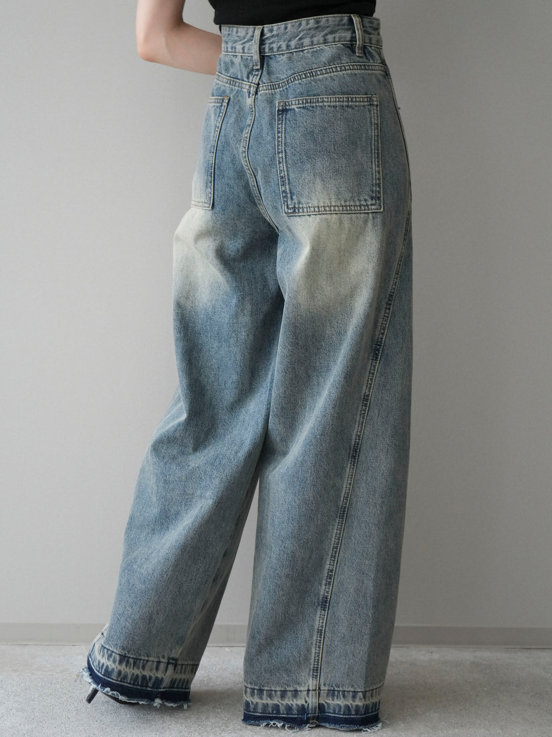 [予約]染めデザインポケットデニムパンツ/blue