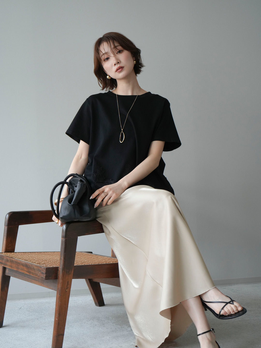 [予約]レースコンビボックスTEE/black