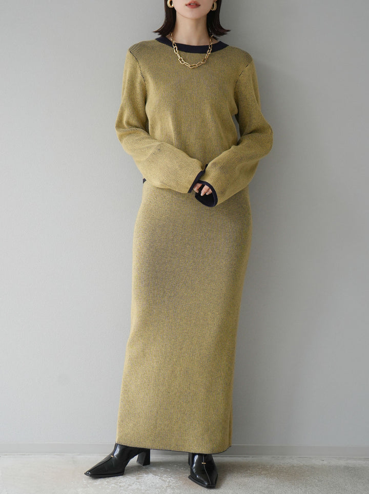 [套裝] 雙面配色羅紋針織套頭衫 + 可選飾品套裝（2 套）