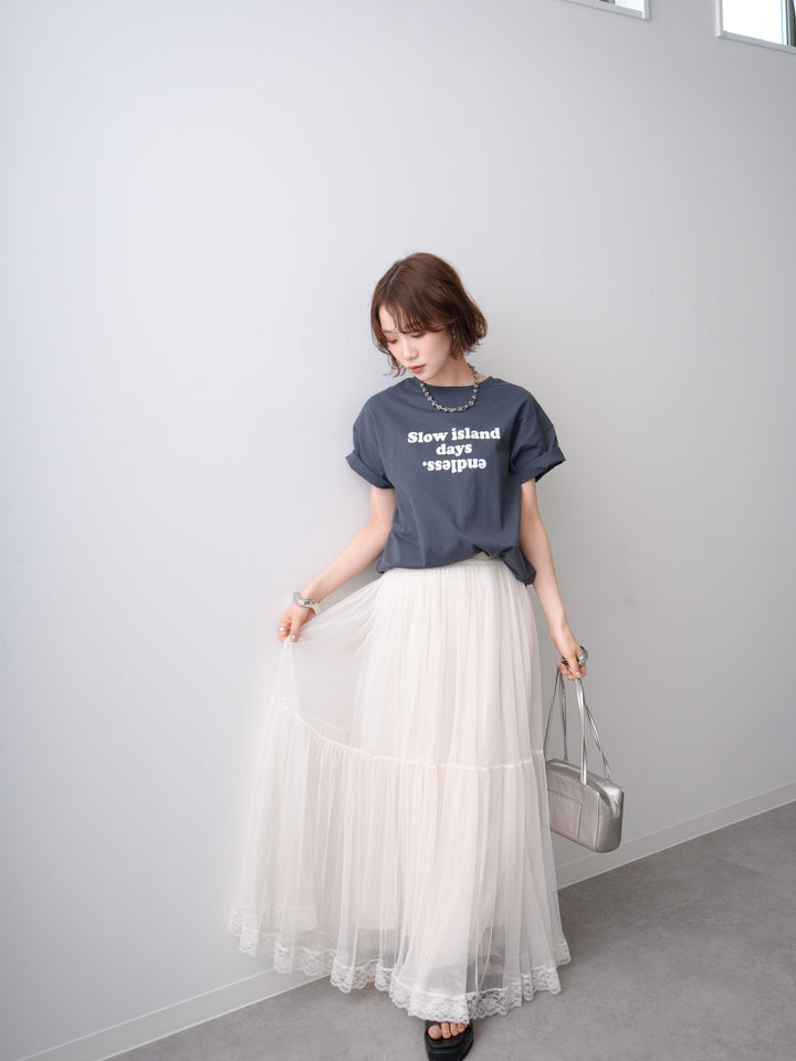 [予約]フロッキーロゴTEE/charcoal