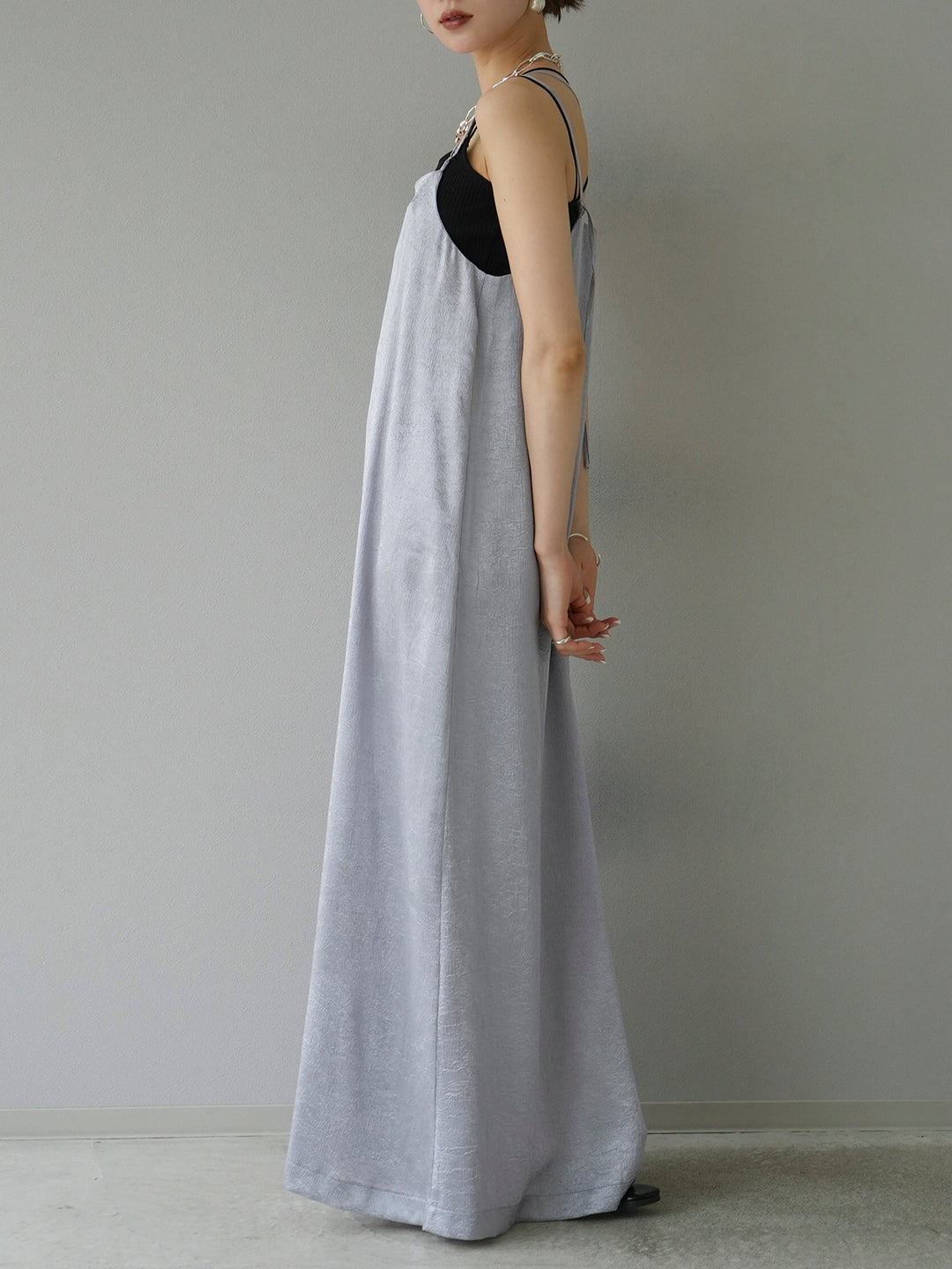 [Pre-order] Washer Satin Camisole Dress/Silver