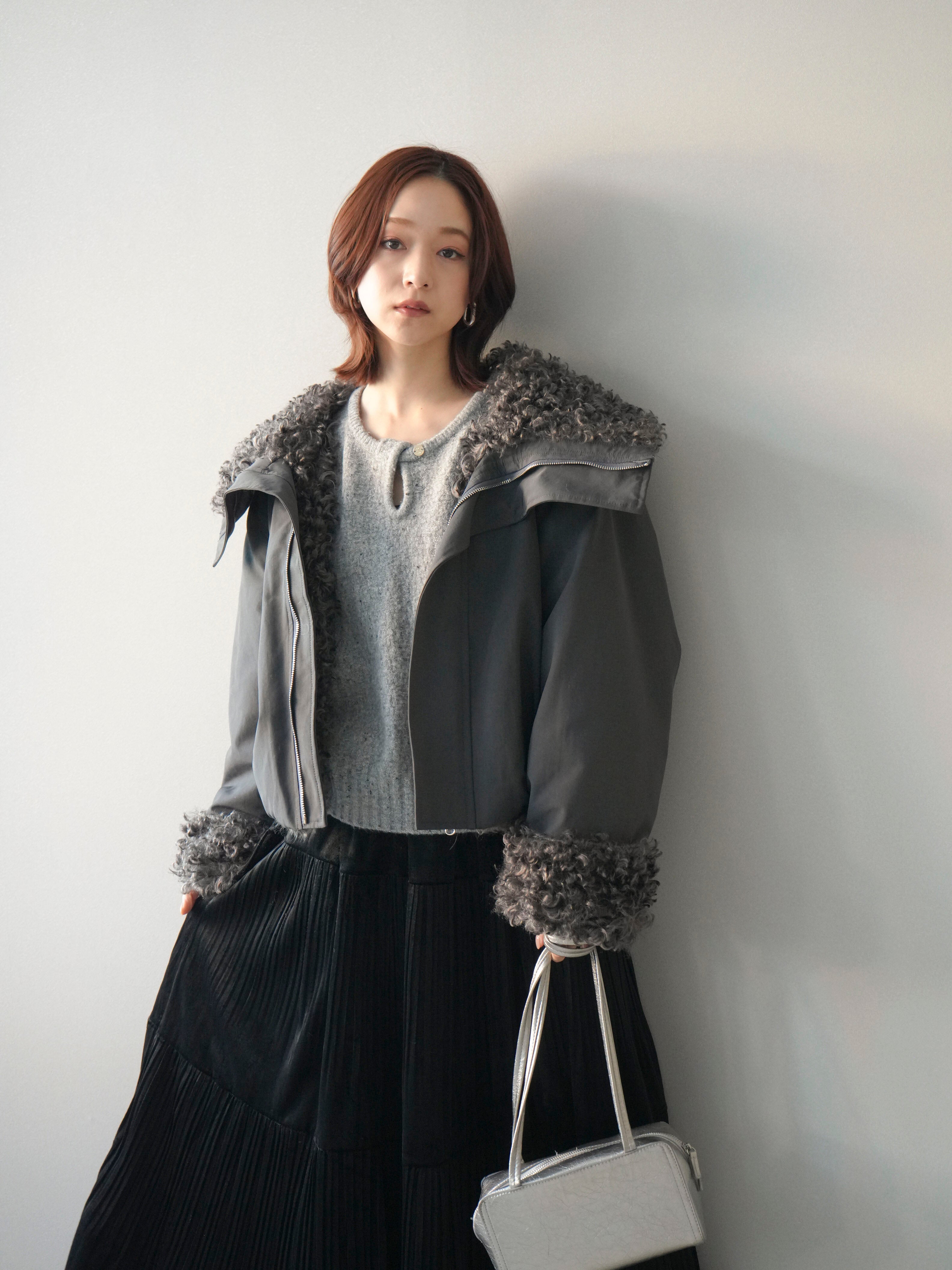 美品✨ルネ　パール付きジャケット　フード　ふわふわウール生地　フード　黒　Ｌ 5345250051-010_MAIN.jpg?v=