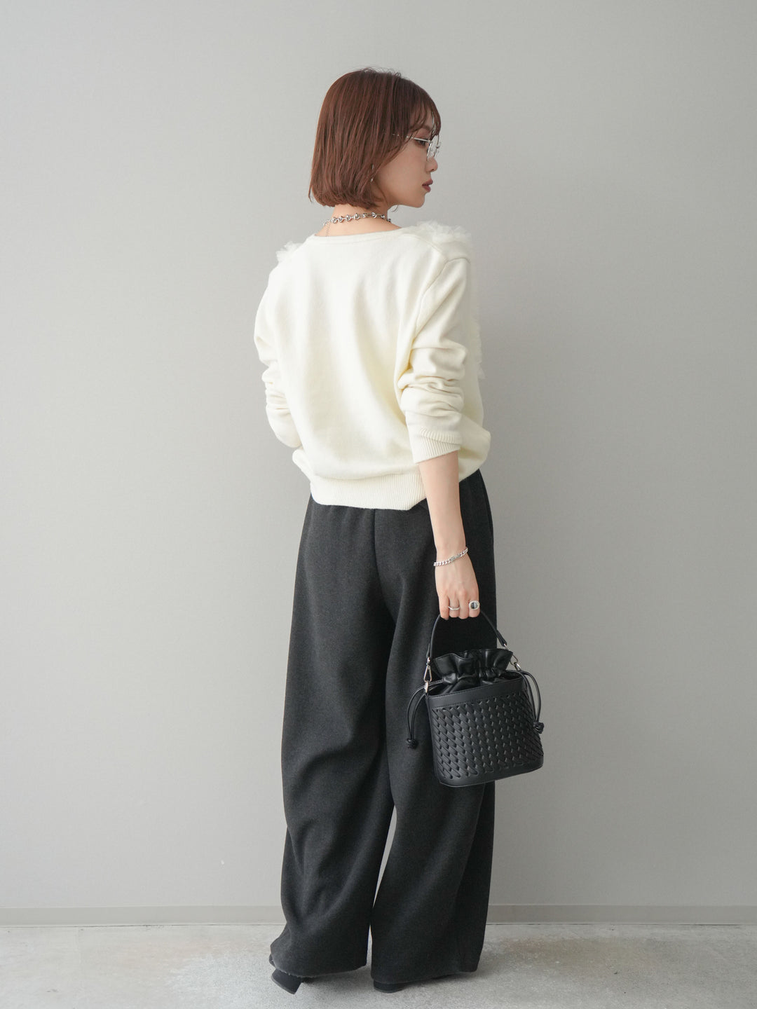 [予約]ウールタッチカーブパンツ/darkgray