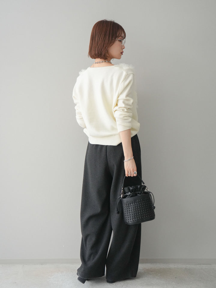 [予約]ウールタッチカーブパンツ/darkgray