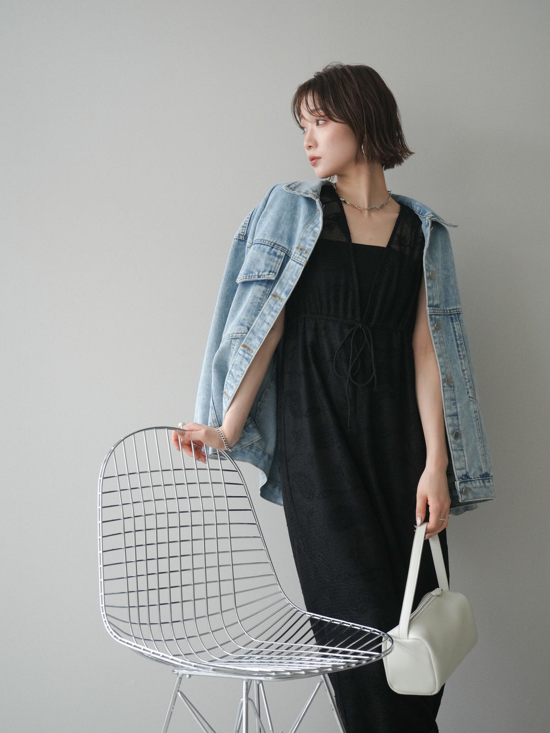 [SET]レース刺繍サロペット+選べるアクセセット(2set)