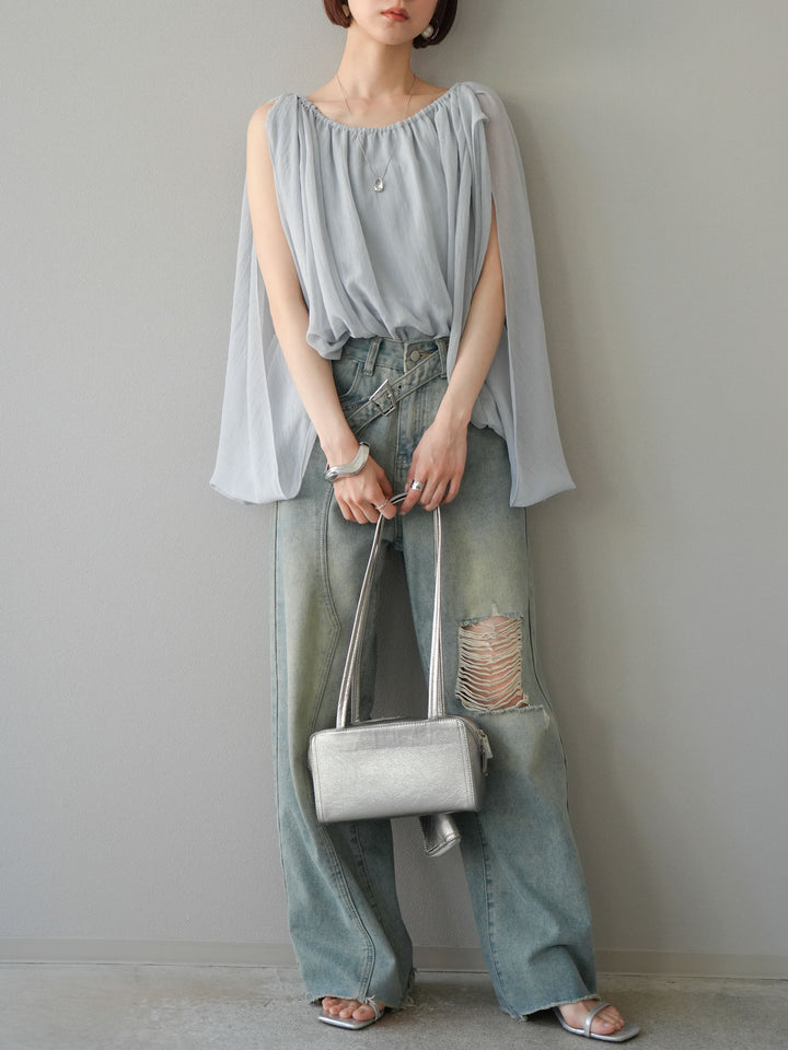 [予約]ラメシアーバルーントップス/ブルー