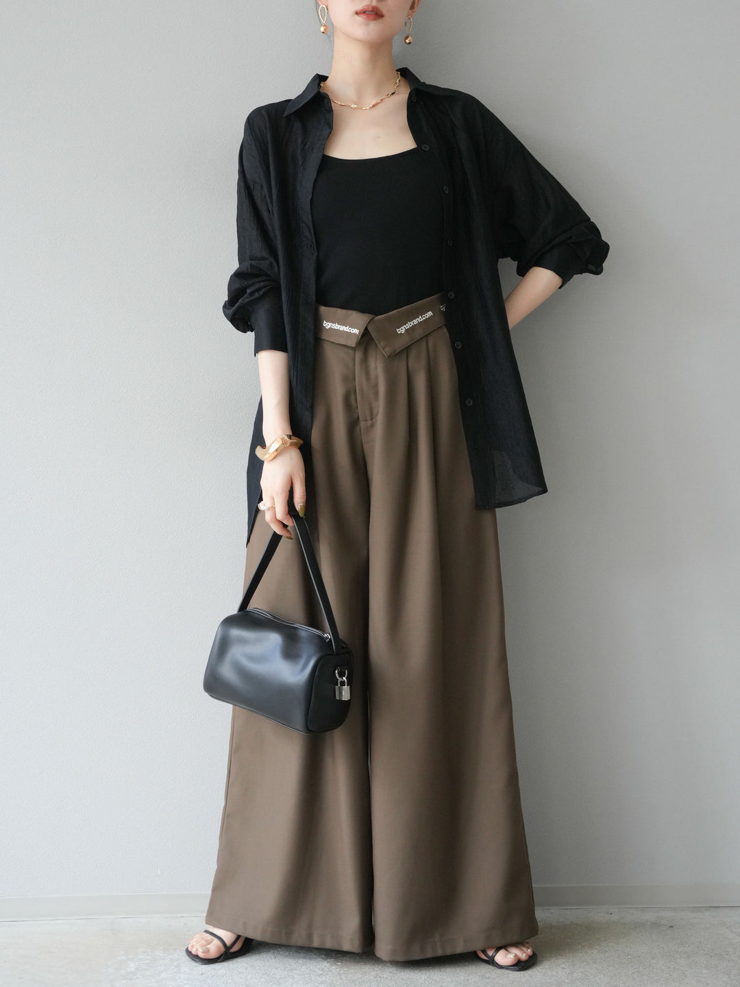 [予約]ワッシャーシャイニーシャツ/ブラック