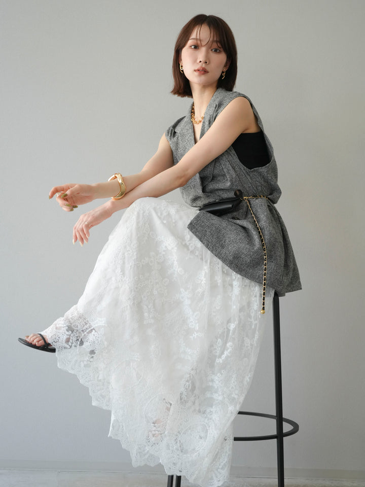 [預購] 混合粗呢背心/黑色