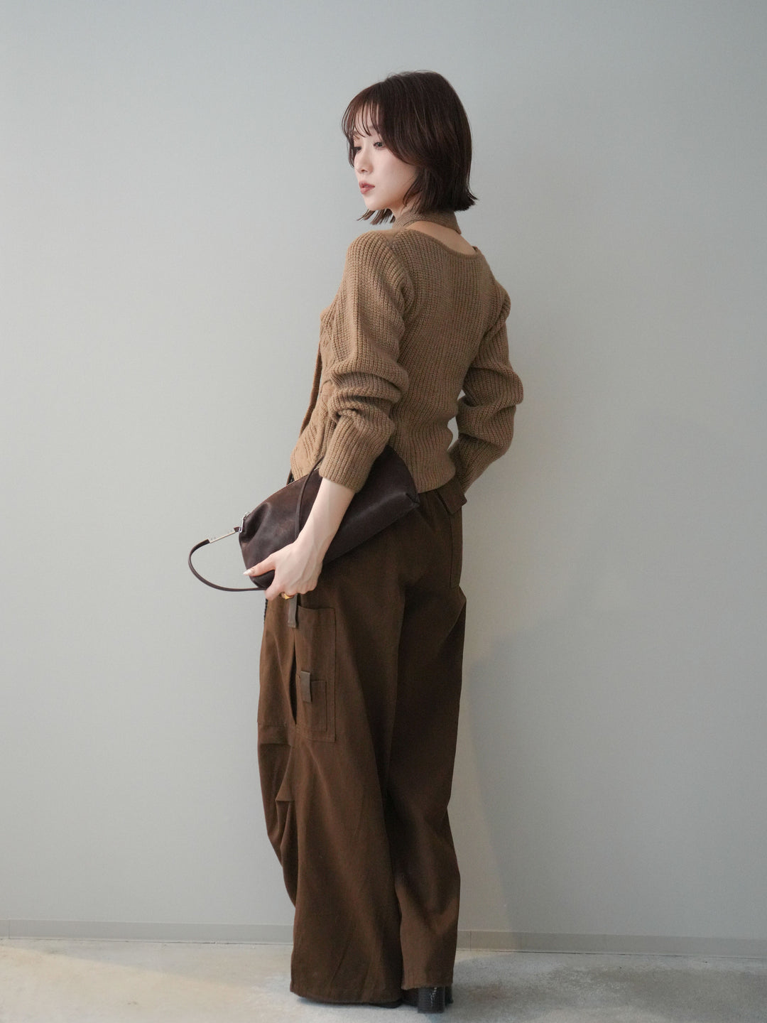 [予約]コットンタックループパンツ/brown