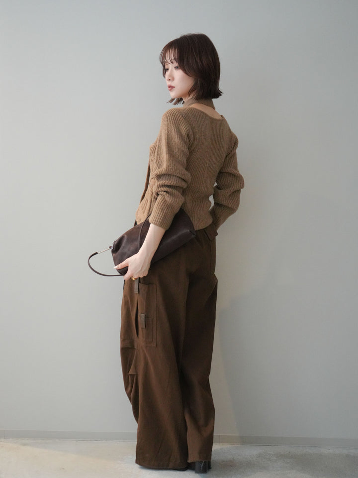 [予約]コットンタックループパンツ/brown