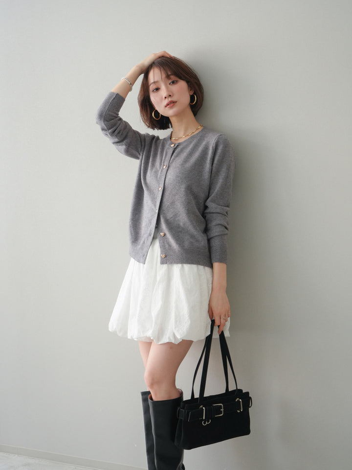 [SET]ハートボタンニットカーディガン+ハートボタンニットカーディガン(2set)