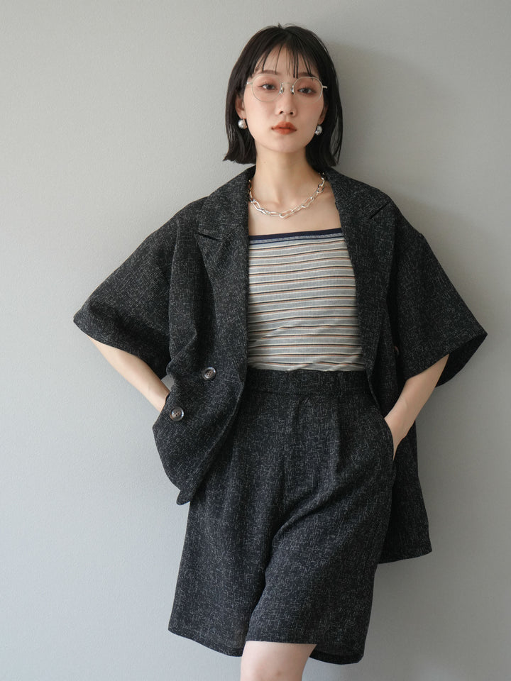 [SET]サマーツイードハーフジャケット+サマーツイードハーフパンツ(2set)