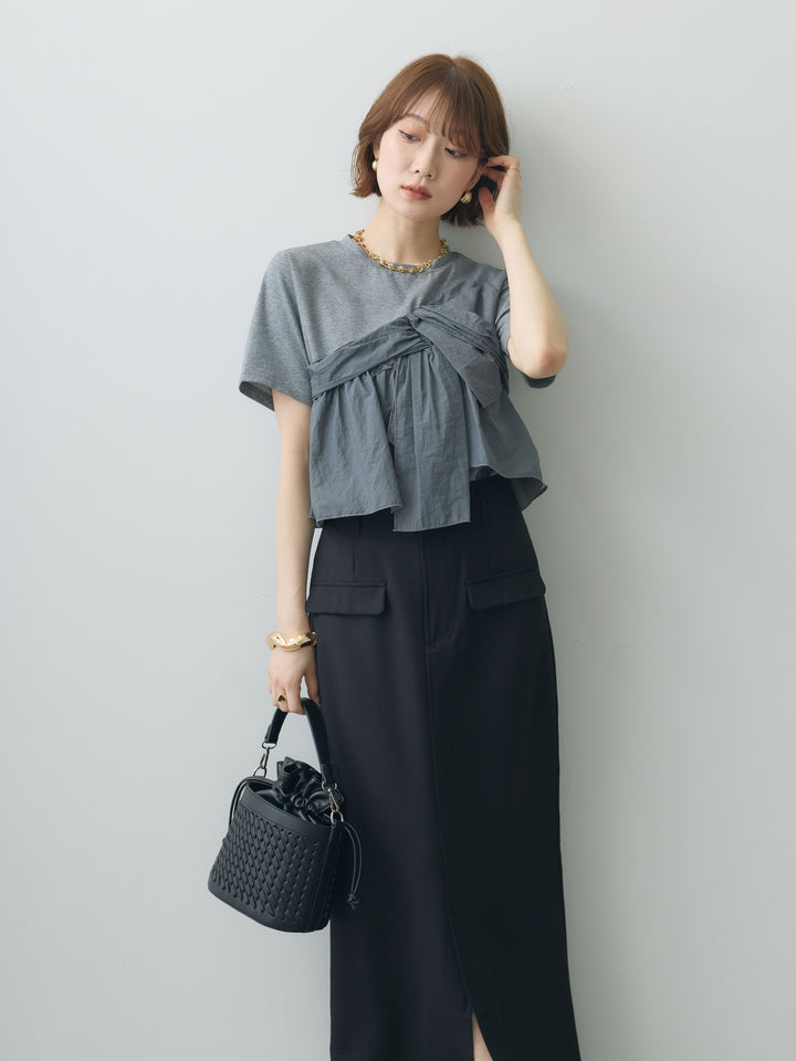 [SET]ナイロンドッキングツイストTEE +選べるアクセセット(2set)