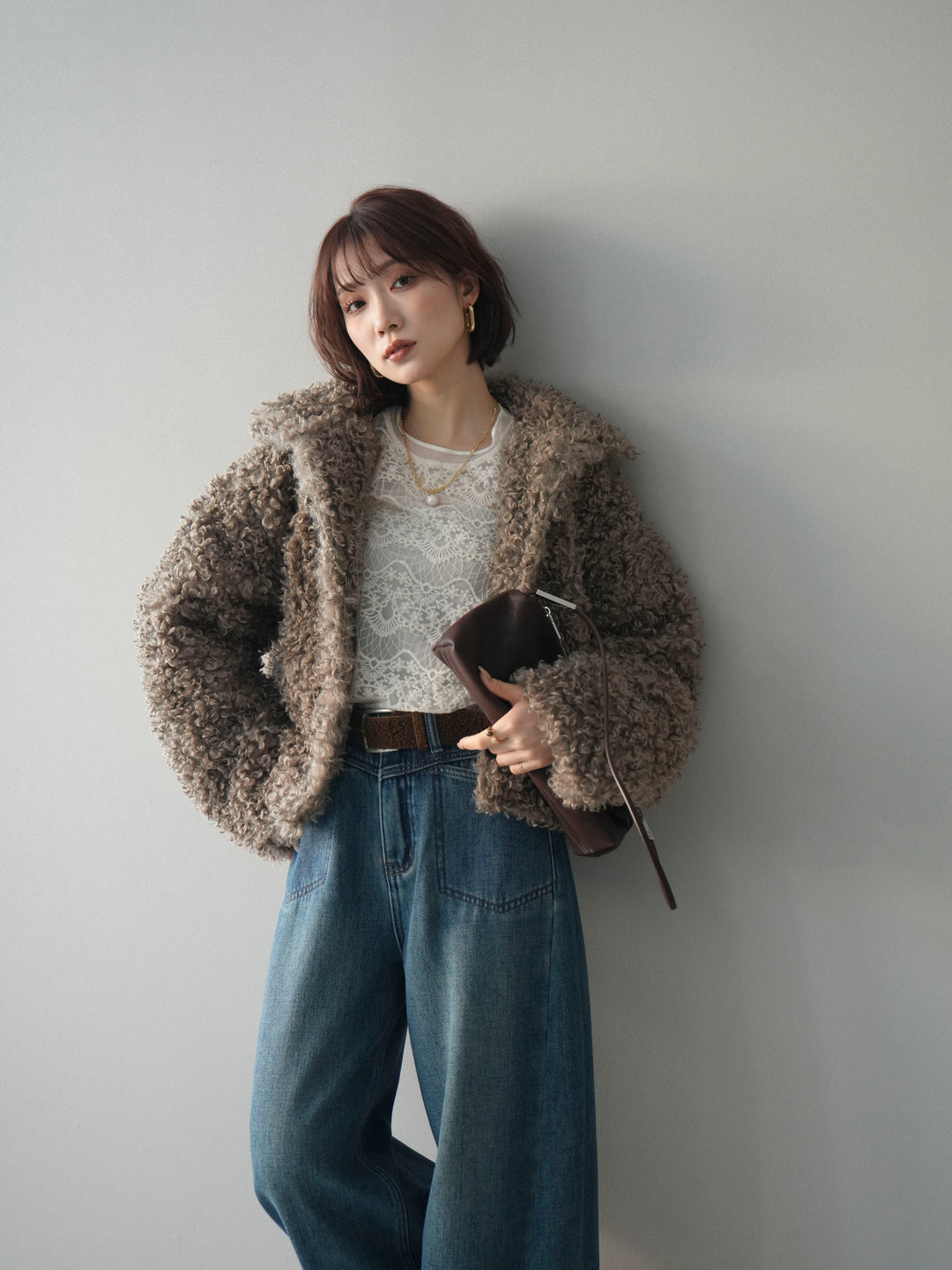 [SET]プードルファーミドルスタンドブルゾン+選べるアクセセット(2set)