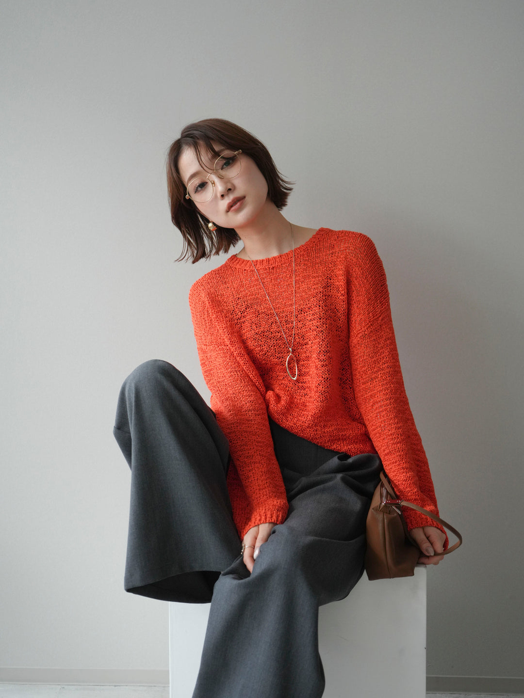 [予約]ローゲージルーズニット/orange