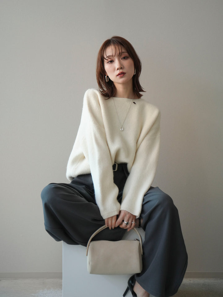 [SET]アンゴラタッチボートネッククロップドプルオーバー+アンゴラタッチボートネッククロップドプルオーバー(2set)