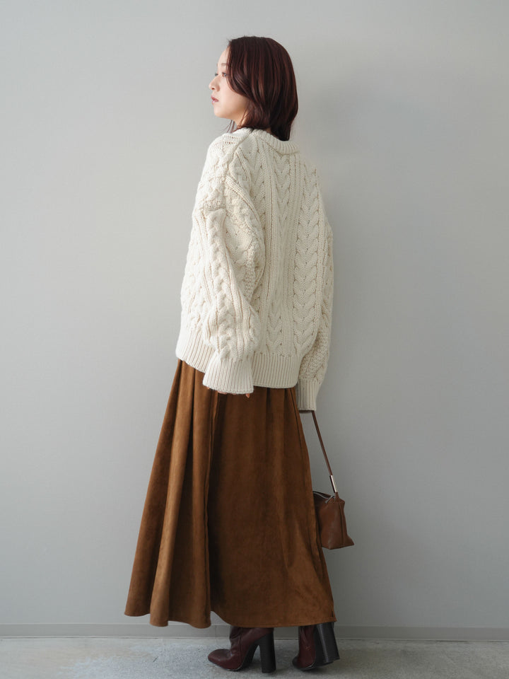 [予約]スエードマーメイドスカート/camel