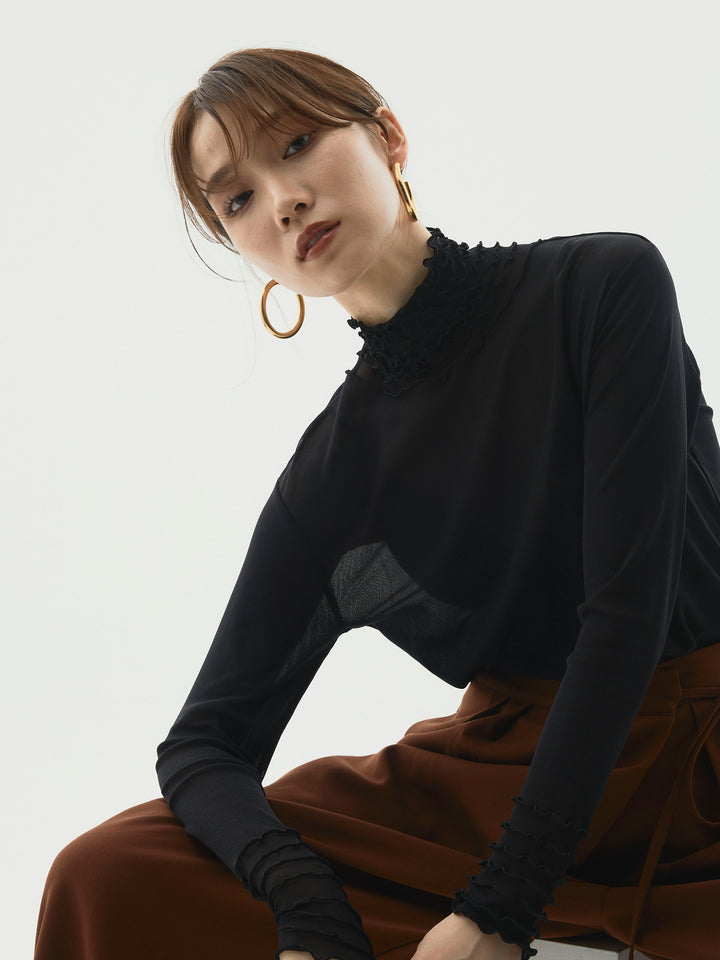 【Allure】[SET]シアーフリルメロートップス+シアーフリルメロートップス(2set)