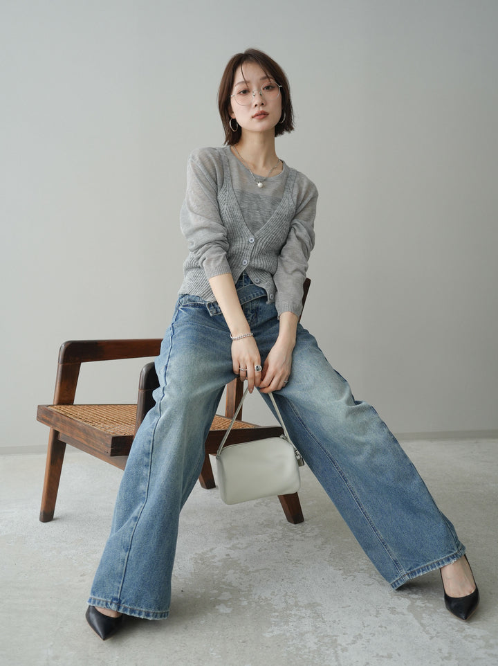 [予約]ビスチェアンサンブルシアーニット/gray