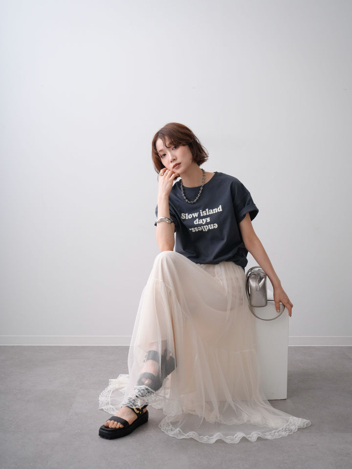 [予約]フロッキーロゴTEE/charcoal