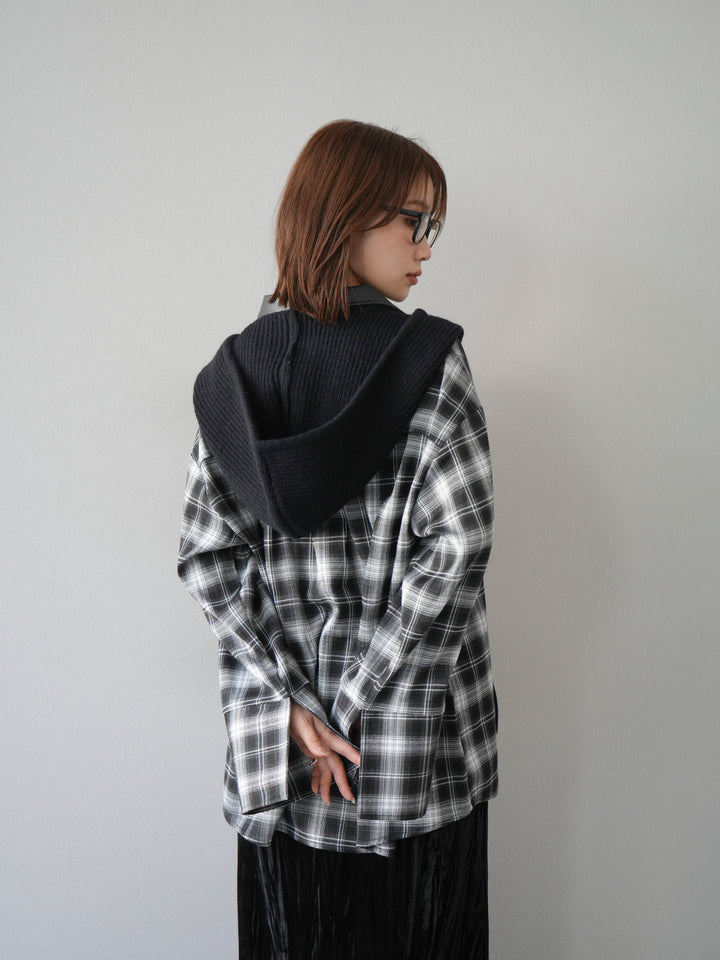 [予約]フードニットマフラー/ブラック