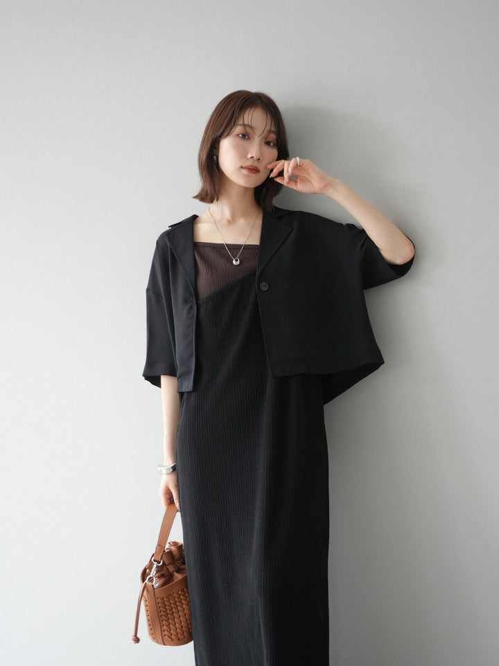 [予約]ハーフショートジャケット/ブラック