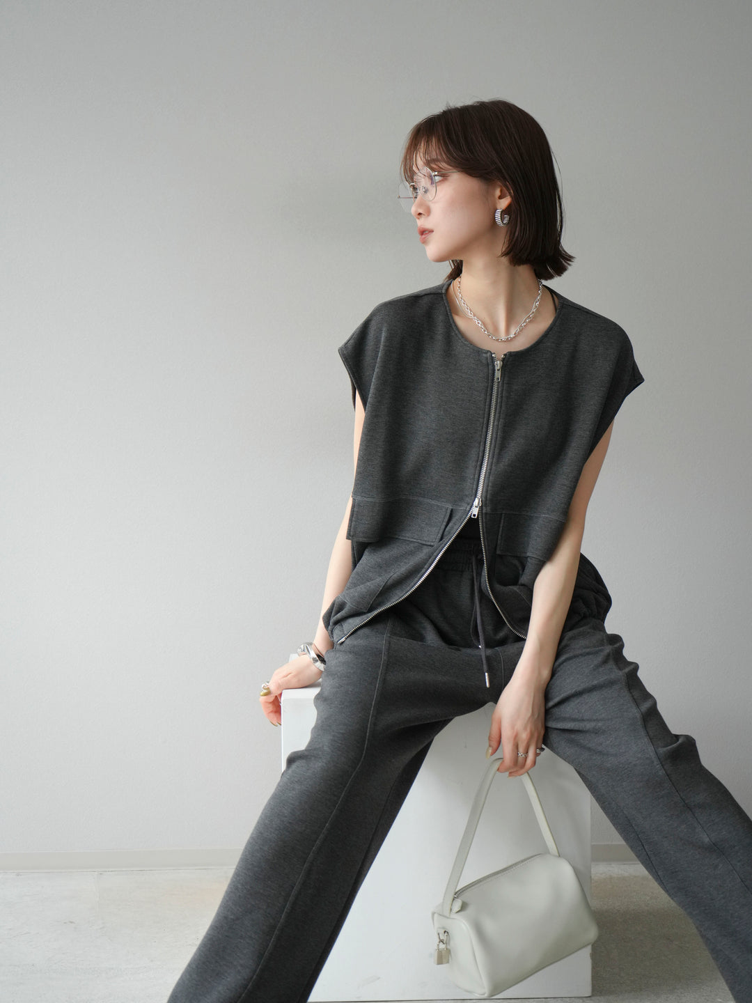 [予約]ライトポンチZIPブルゾン/チャコール