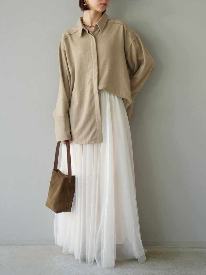 [予約]ネップオーバーシャツ/ベージュ