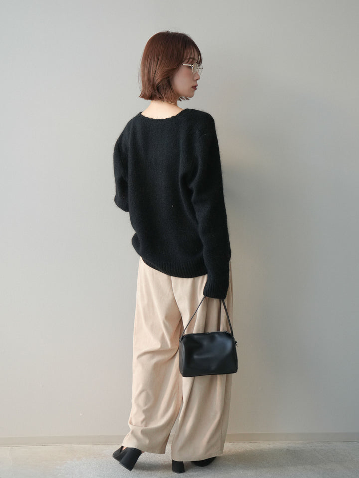 [予約]コーデュロイサイドタックコクーンパンツ/beige