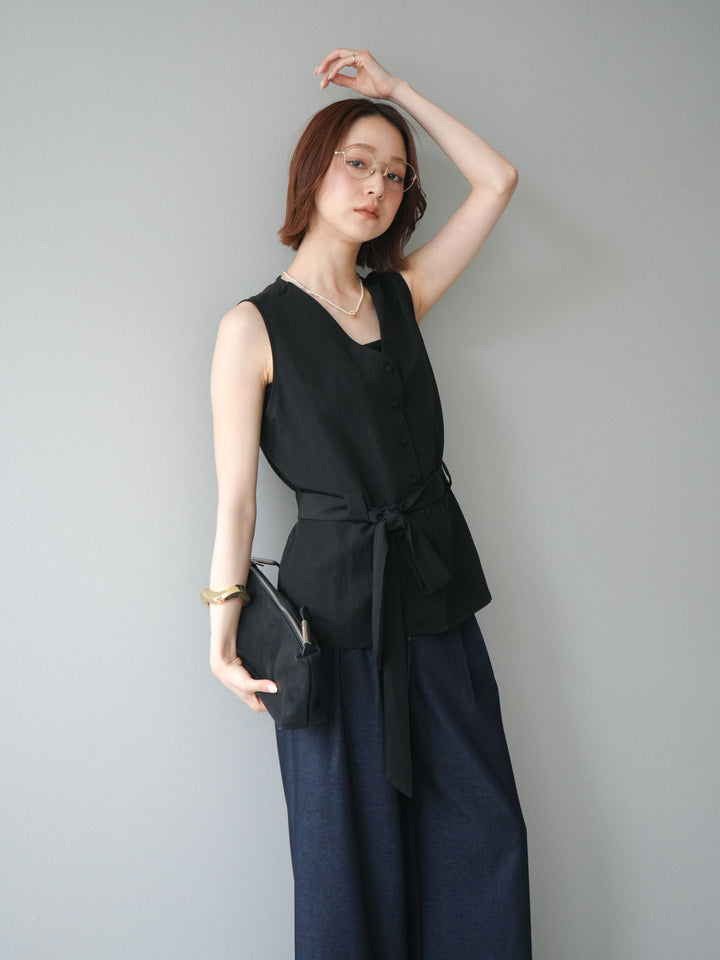 [予約]ウエストマークベスト/black