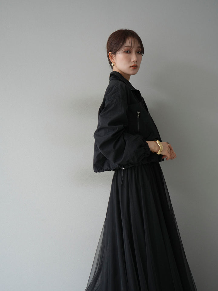 [予約]ポケットデザインショートブルゾン/ブラウン