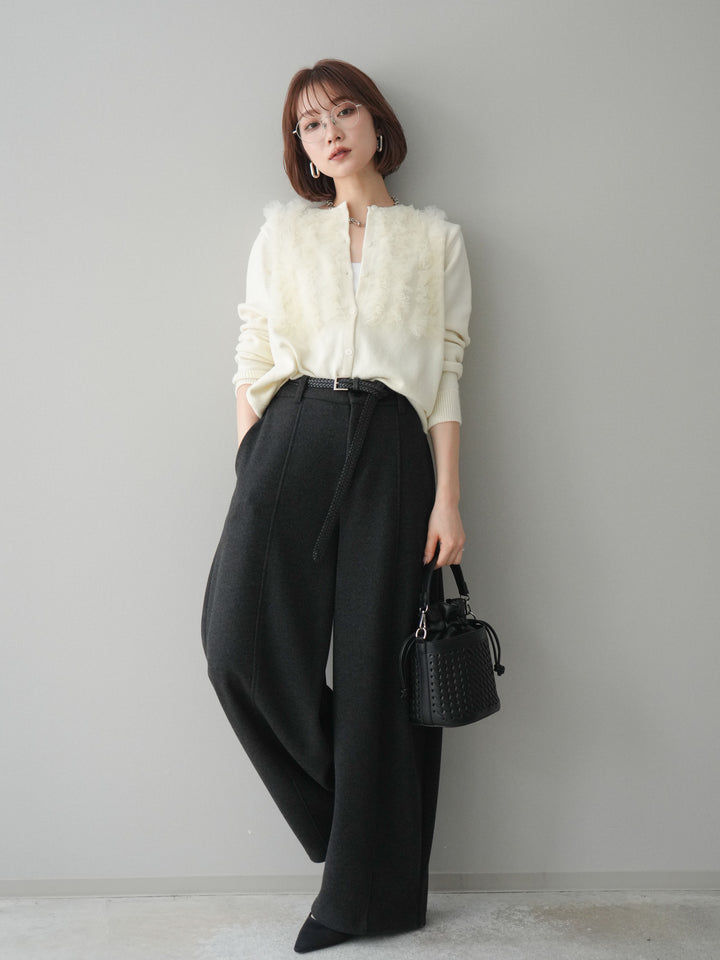 [予約]ウールタッチカーブパンツ/darkgray