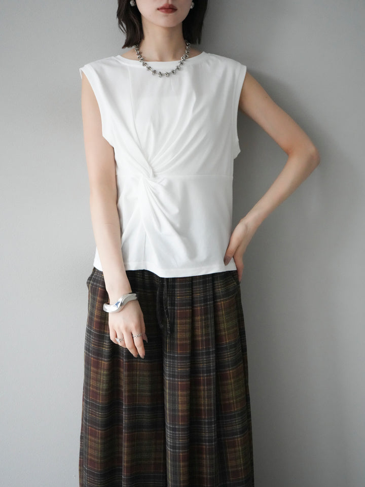 [予約]フロントツイストノースリーカットソー/オフ