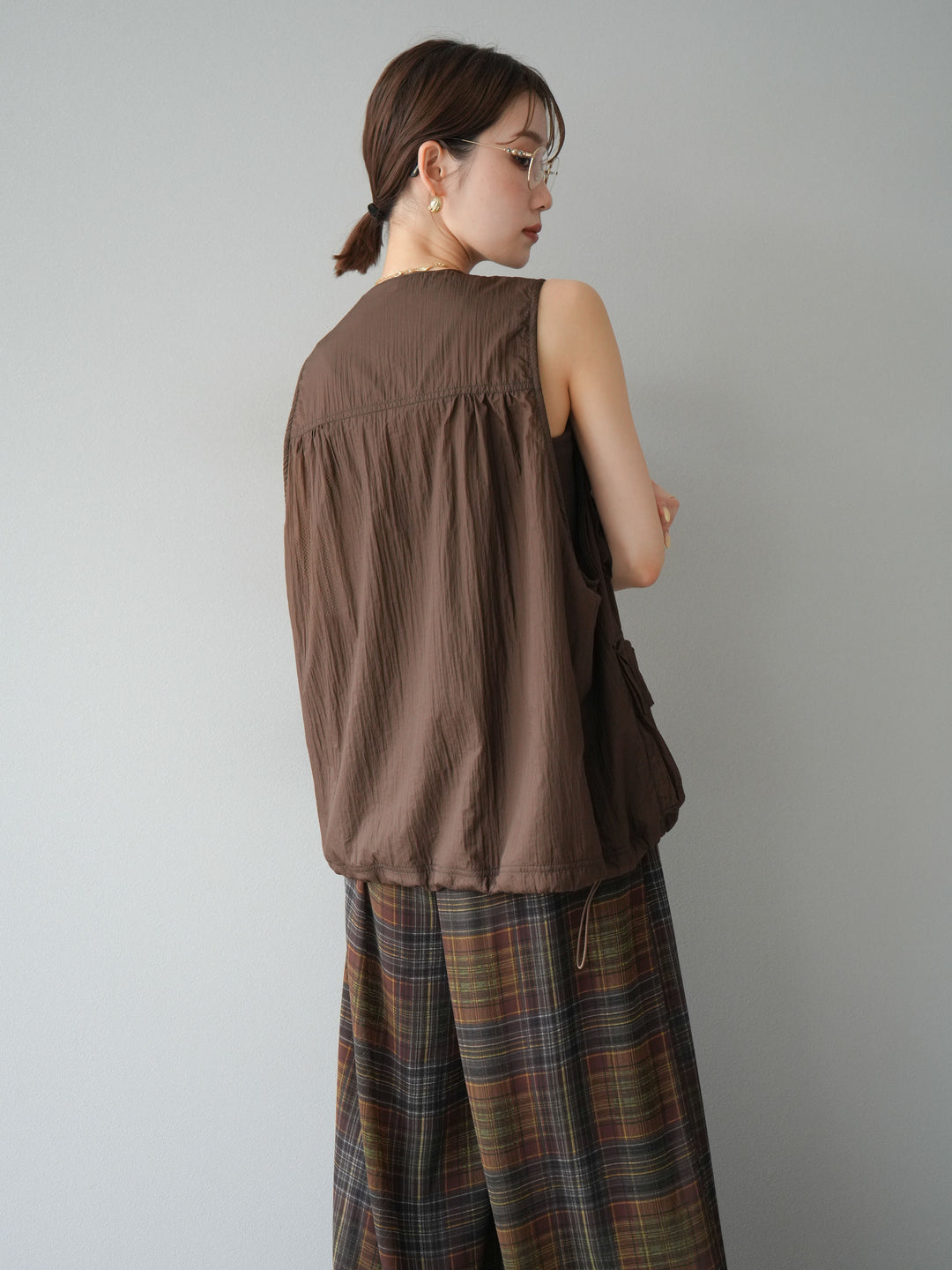 [予約]ナイロンBIGポケットシアーベスト/ブラウン