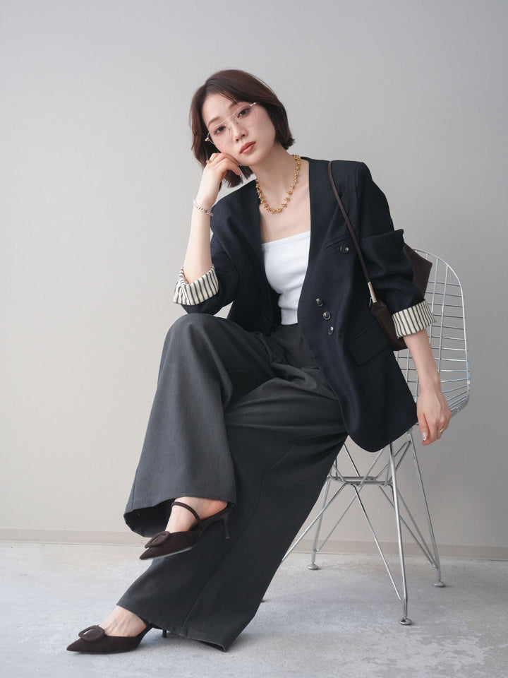 [SET]ノーカラージャケット+ノーカラージャケット(2set)