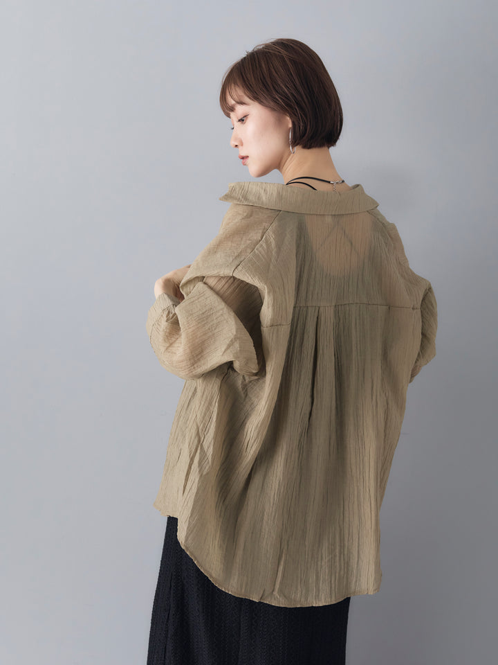 [Pre-order] Willow Sheer LS Shirt/Khaki