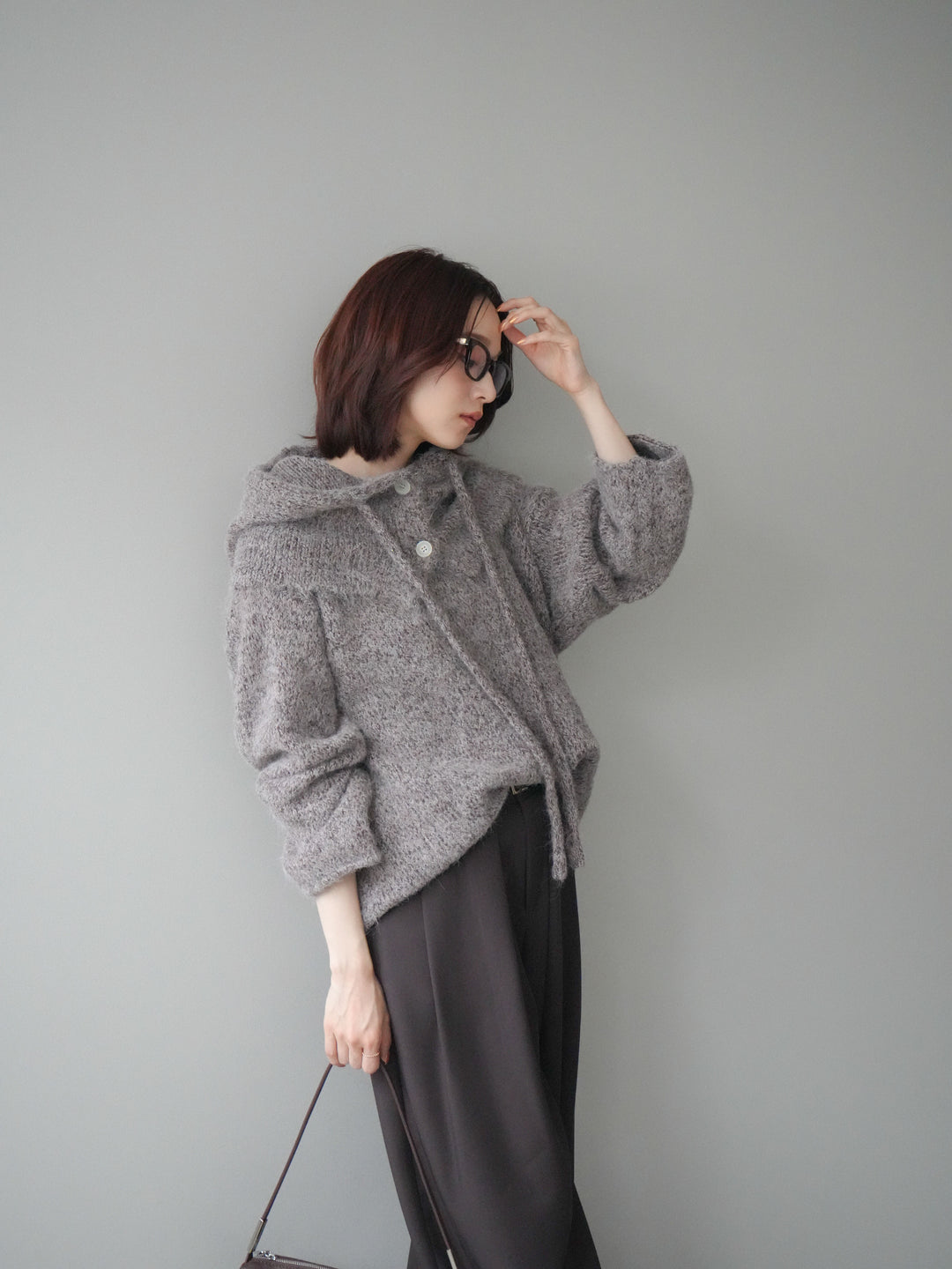 [SET]バラクラバSETニットプルオーバー+ベルトループデザインワイドパンツ(2set)