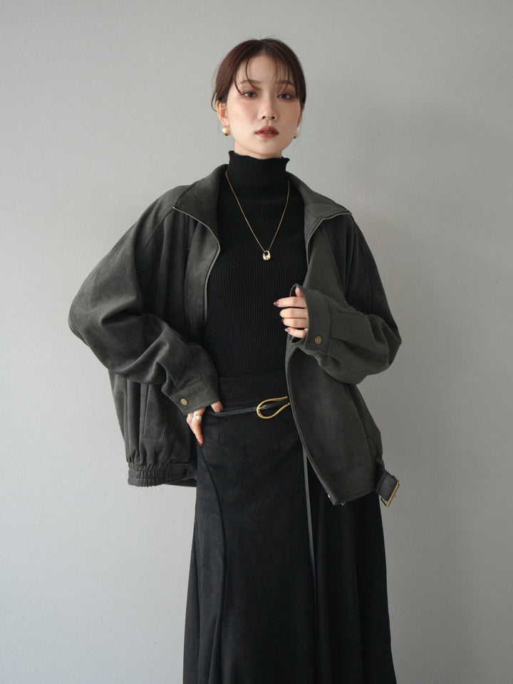 [予約]スエードライダースミドルジャケット/black