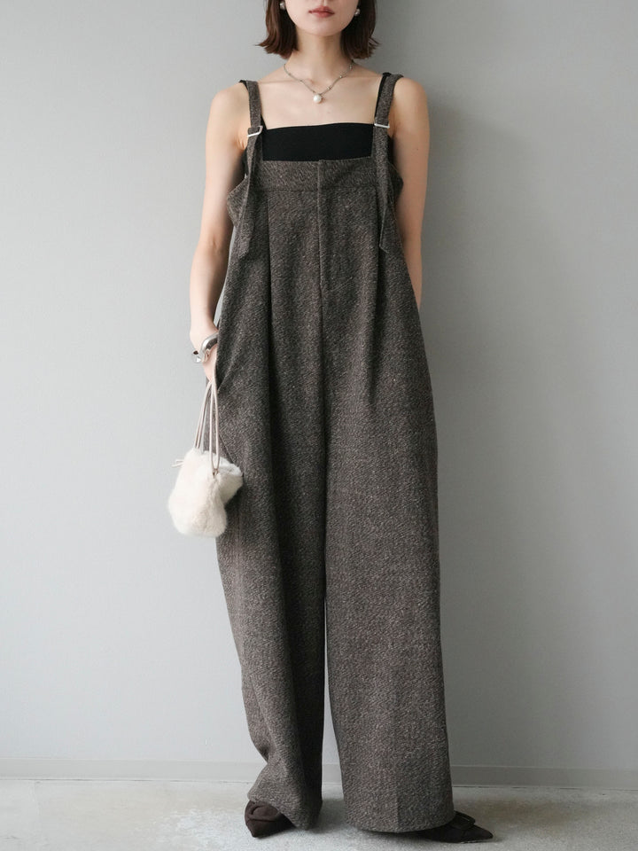 [予約]ツイードベアサロペット/ブラウン