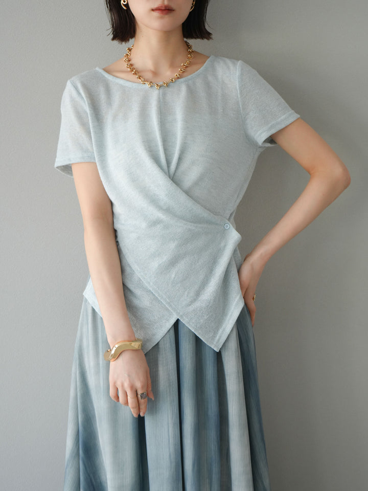 [預購] Cache-Coeur 薄紗針織套頭衫/藍色