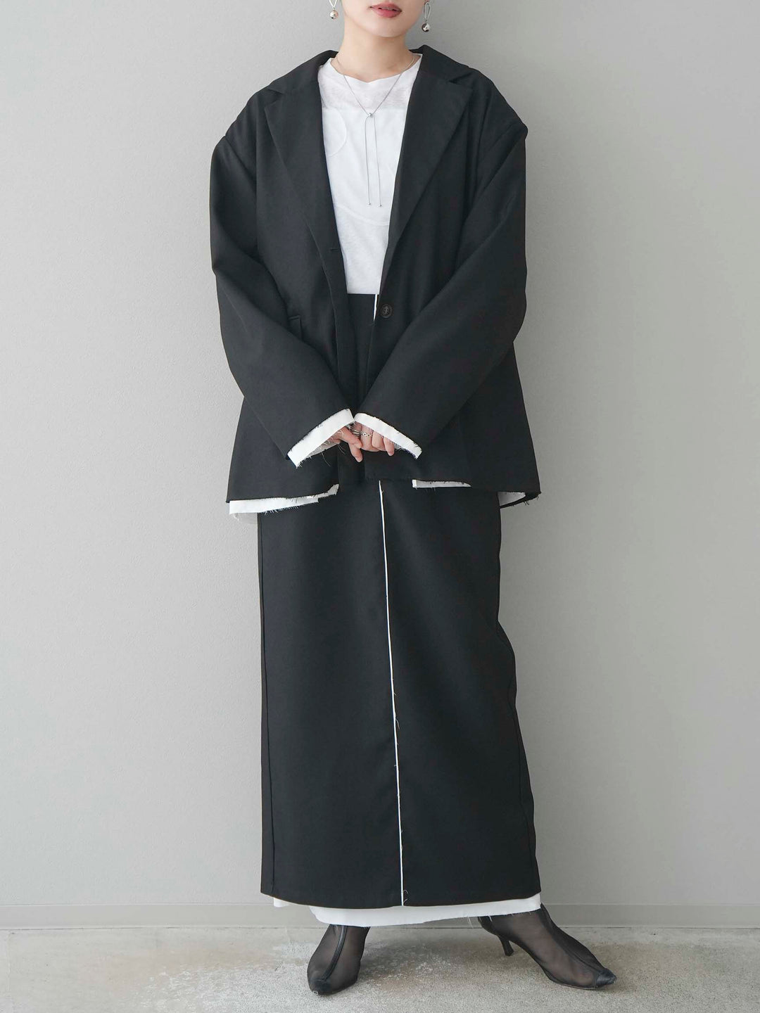 [予約]カットオフテーラードジャケット/ブラック