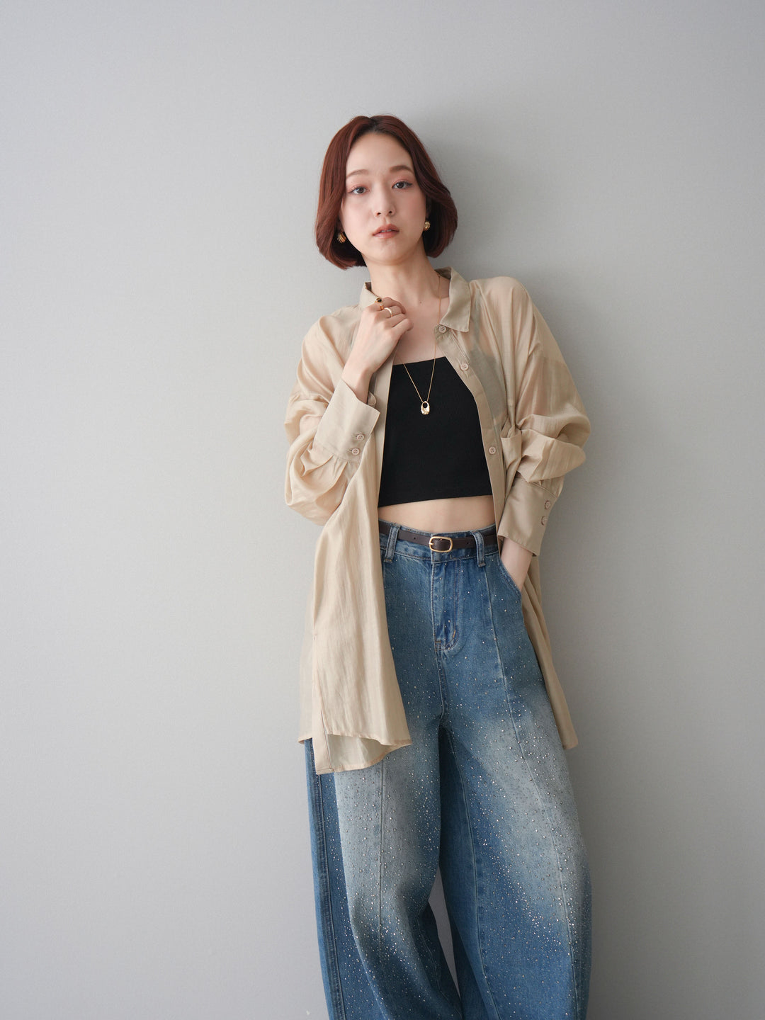 [予約]シアーオーバーシャツ/beige
